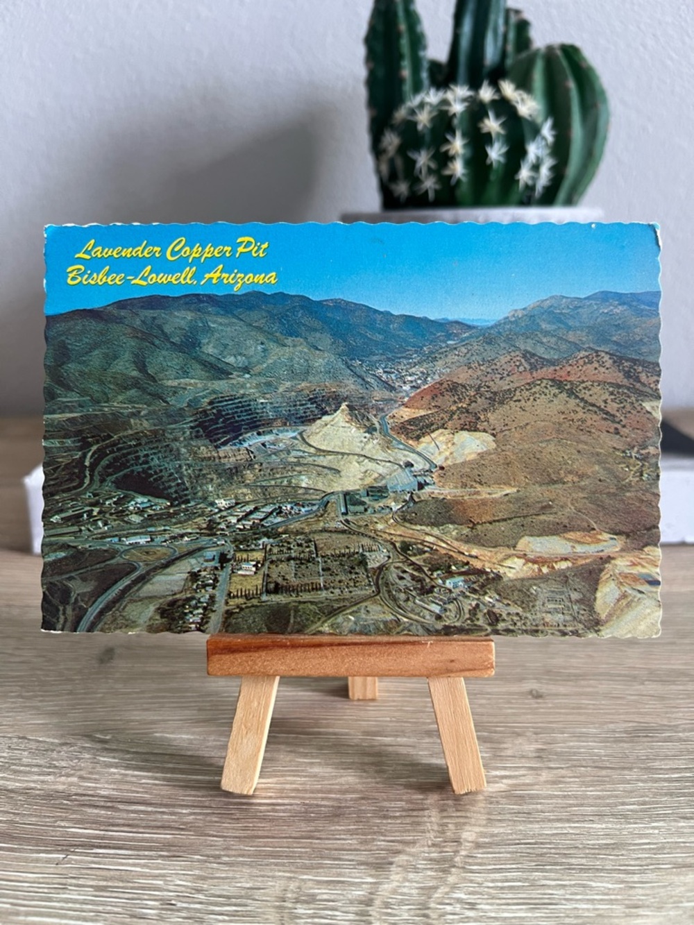 Vintage Lavender Copper Pit Bisbee Lowell Arizona Mining Postcard Unused